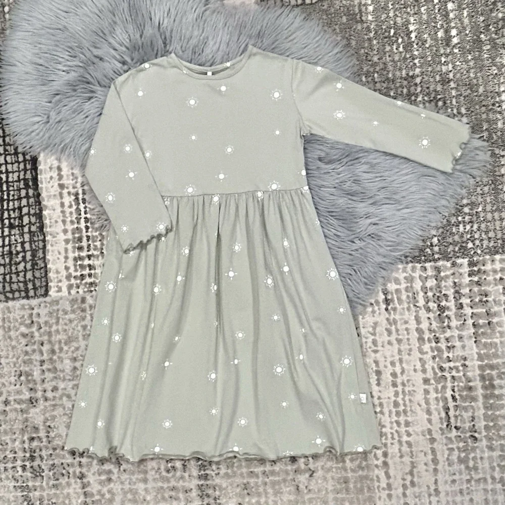 POUF BABY‎ NYC Sage 3/4 Sleeve Sun Print Dress Size 12Y NWT
